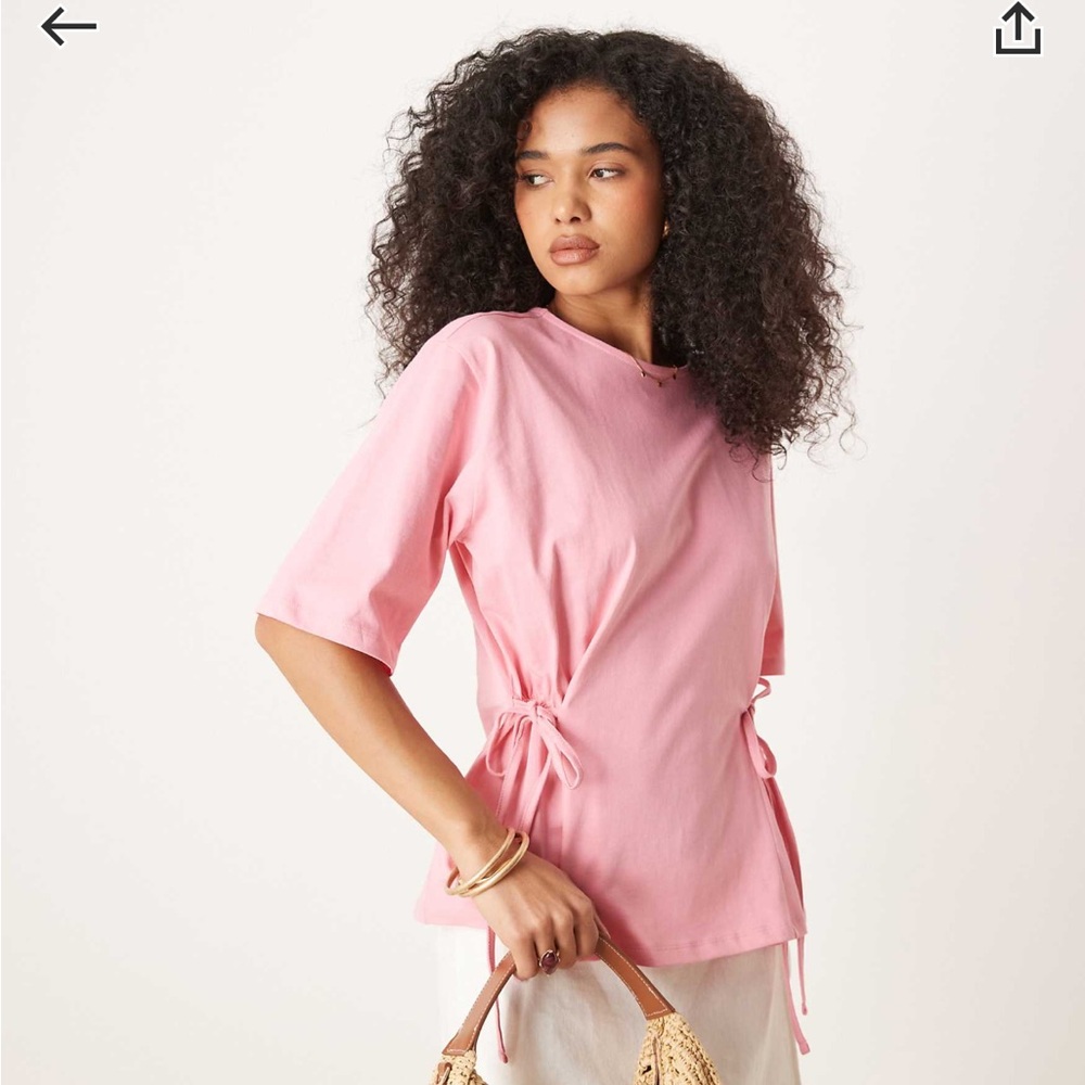 NWOT ASOS Light Pink Short Sleeve Top with Side Ties